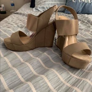 Beige wedges